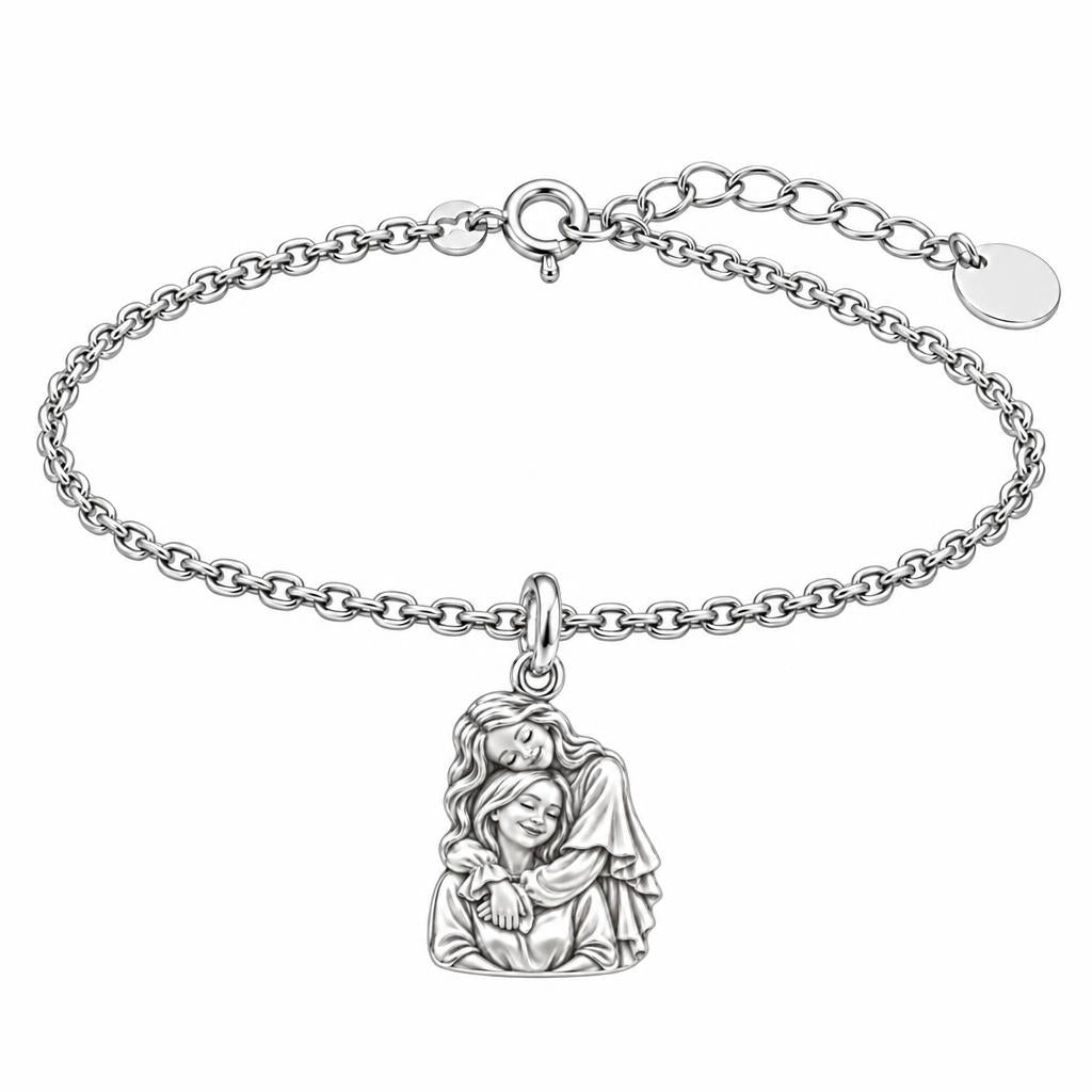 Everlasting Motherly Embrace Charm Bracelet Set – silver, front view