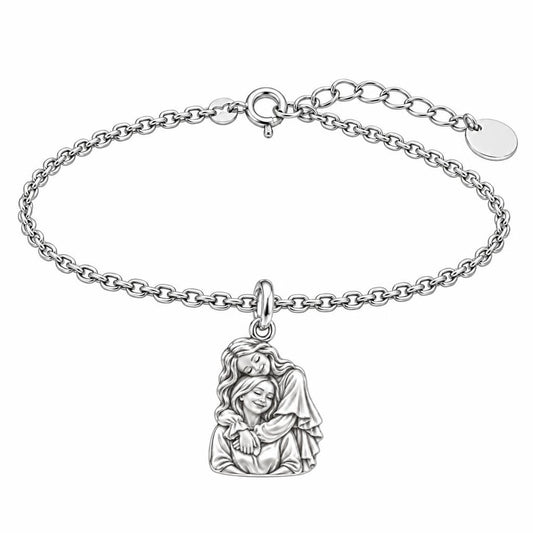 Everlasting Motherly Embrace Charm Bracelet Set – silver, front view