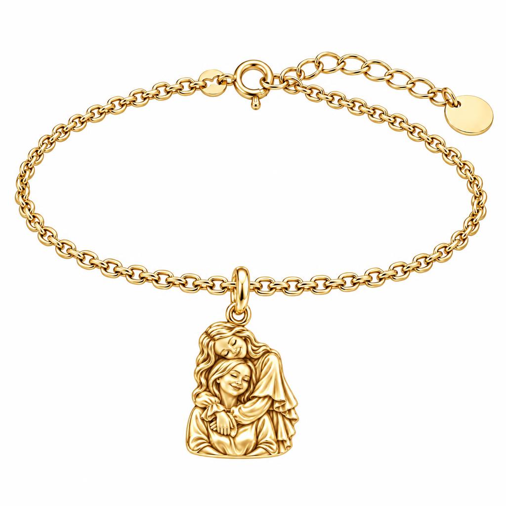 Everlasting Motherly Embrace Charm Bracelet Set – 18K gold, front view