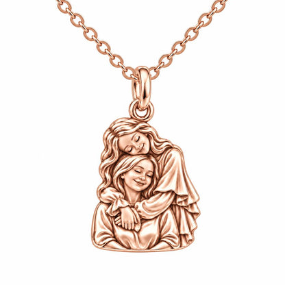 Everlasting Motherly Embrace Charm Necklace Set – rose gold, front view