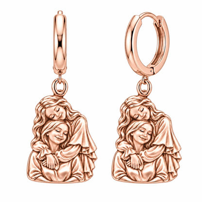 Everlasting Motherly Embrace Huggie Charm Earrings – rose gold, front view