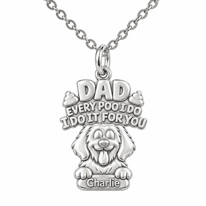 Every Poo I Do Charm Necklace Set – silver, front view