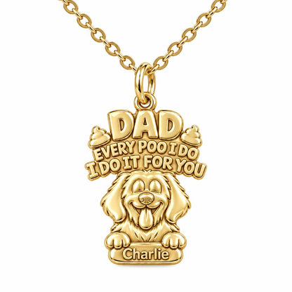 Every Poo I Do Charm Necklace Set – 18K gold, front view