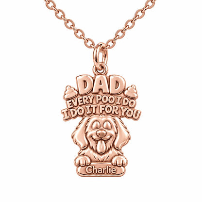Every Poo I Do Charm Necklace Set – rose gold, front view