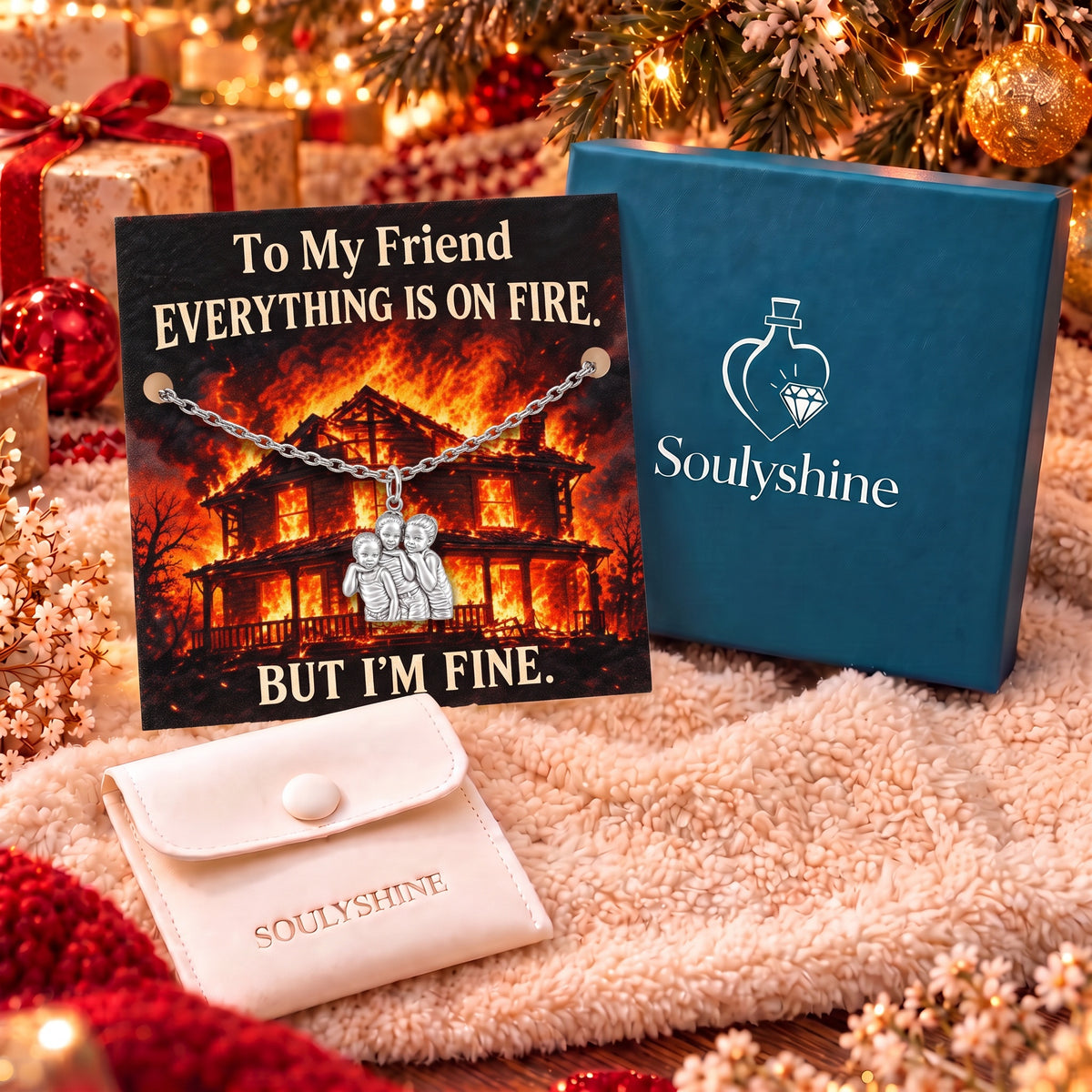 Everything Is On Fire Charm Bracelet Set – gift box with the message card