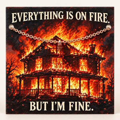 Everything Is On Fire Charm Bracelet Set – rose gold, on its message card