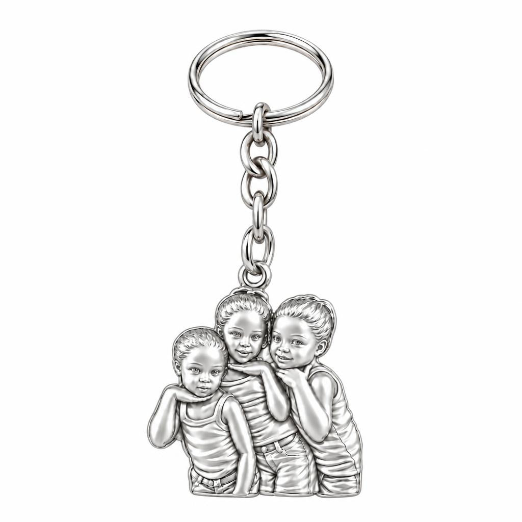 Everything Is On Fire Charm Keychain – silver, front view