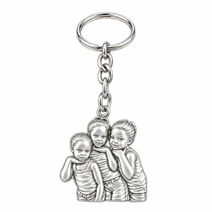 Everything Is On Fire Charm Keychain – silver, front view