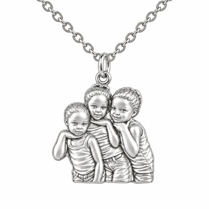 Everything Is On Fire Charm Necklace Set – silver, front view