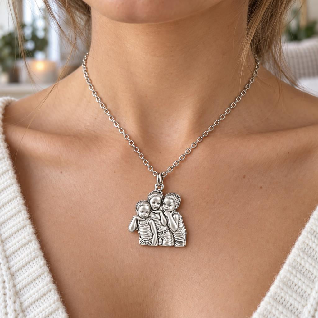Everything Is On Fire Charm Necklace Set – worn / in use