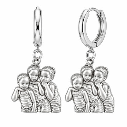 Everything Is On Fire Huggie Charm Earrings – silver, front view