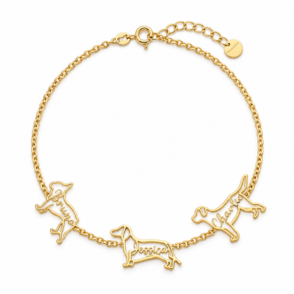 The Fine Line Dog Portrait - Handcrafted Bracelet