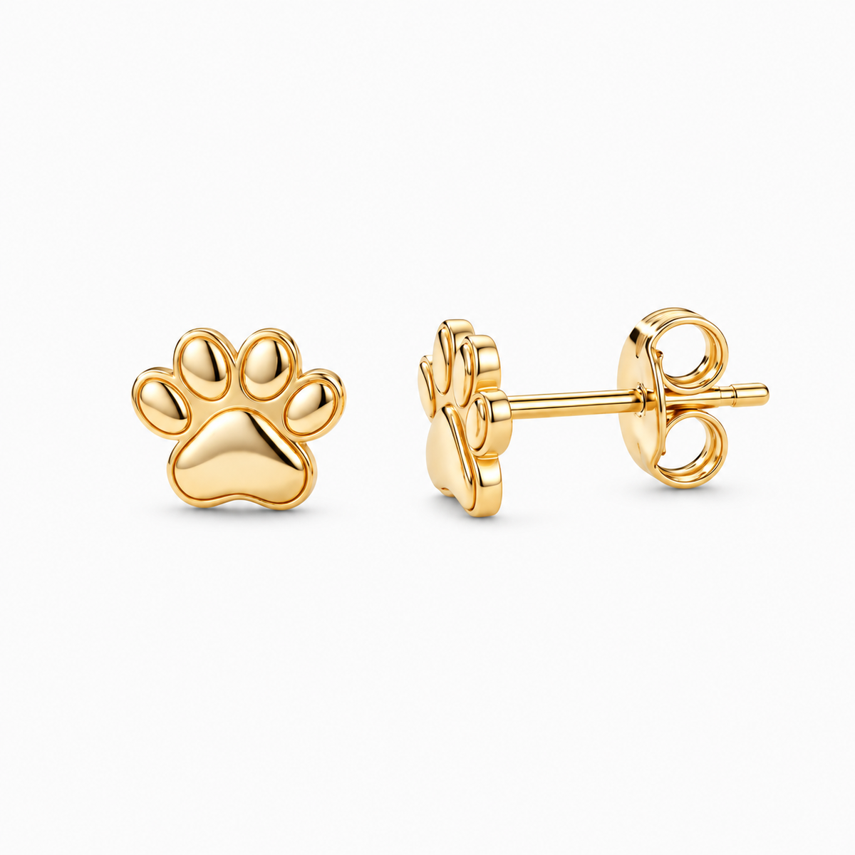 The Little Paw Stud Earrings in 18K Gold Vermeil/ Silver