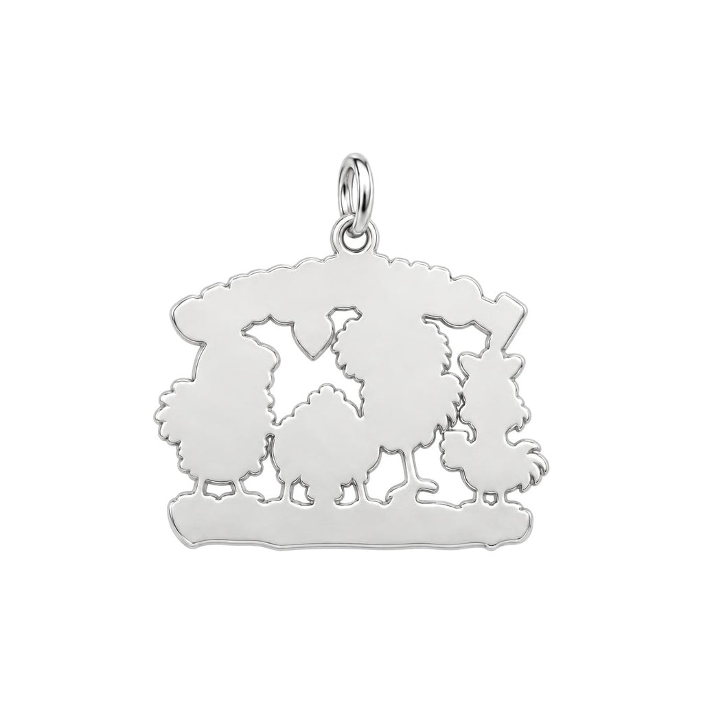 F-CAW-F Squad Chicken Charm Bracelet – Personalized Mom Gift – back of the charm, engraving area