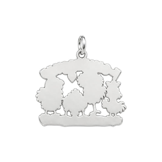F-CAW-F Squad Chicken Charm Bracelet – Personalized Mom Gift – back of the charm, engraving area