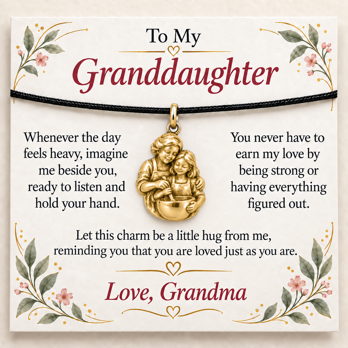 Grandma's Baking Charm: Love in Every Hug — Main image, gold finish