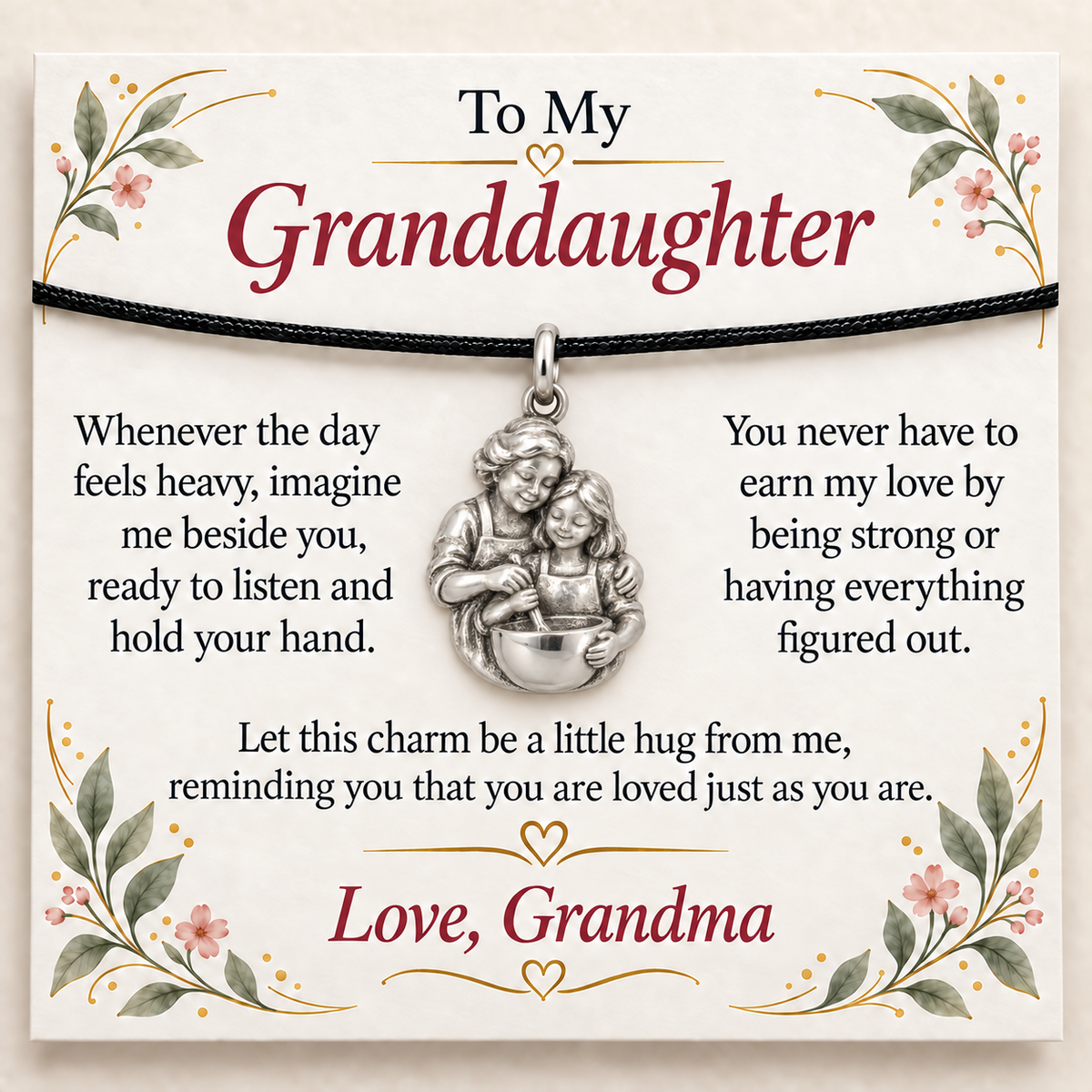 Grandma's Baking Charm: Love in Every Hug — Main image, silver finish