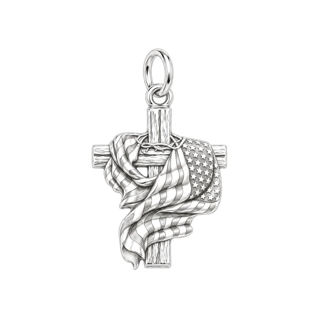 Faith and Freedom Cross Charm and Polyester Cord Bracelet Set