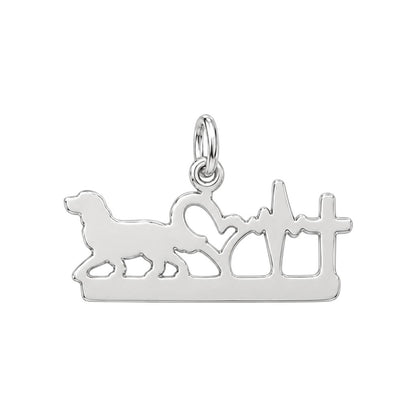 Faith Hope Love Heartbeat Charm Bracelet – Personalized Dog Mom Gift – back of the charm, engraving area