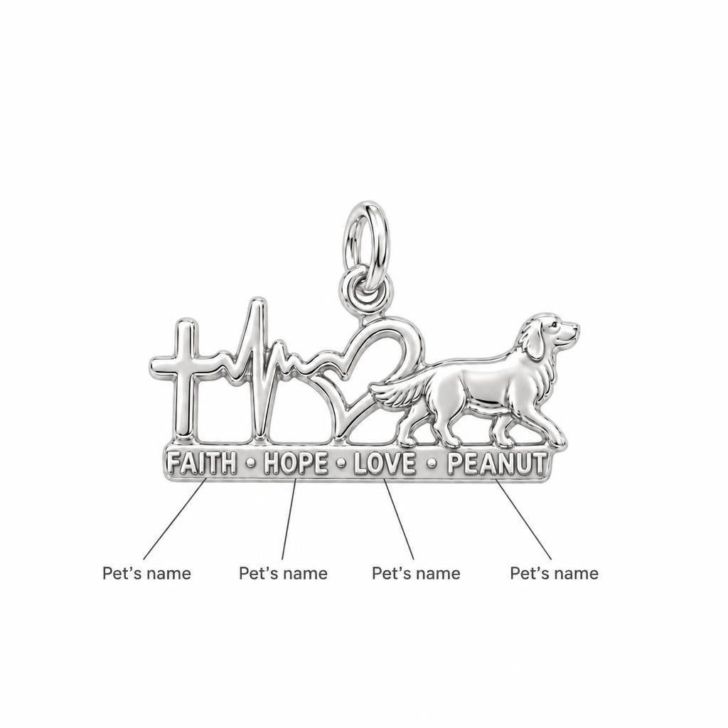 Faith Hope Love Heartbeat Charm Bracelet – Personalized Dog Mom Gift – personalization guide