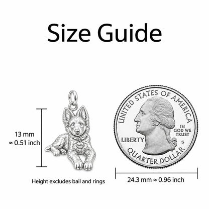 Faithful Companion Portrait Charm Bracelet – Personalized Dog Mom Gift – size guide, 13 mm charm next to a quarter