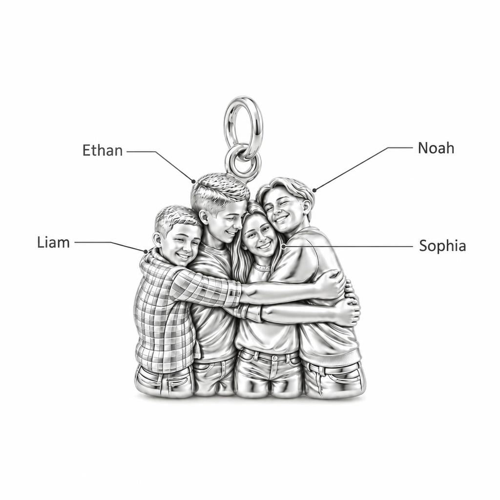 Family Group Hug Charm Bracelet – Personalized Mom Gift – personalization guide
