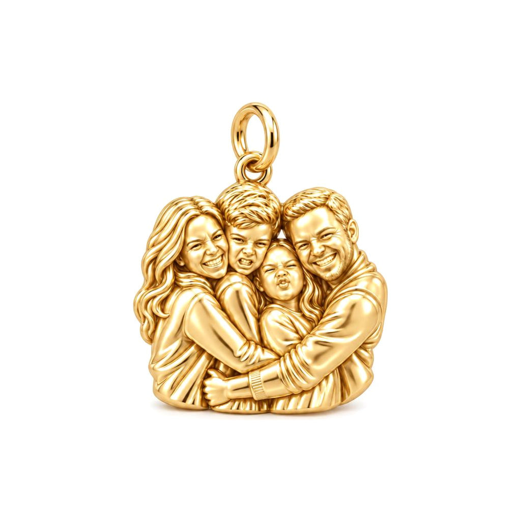 Family Happy Moment Charm Bracelet – Personalized Mom Gift – 18K gold charm, front view
