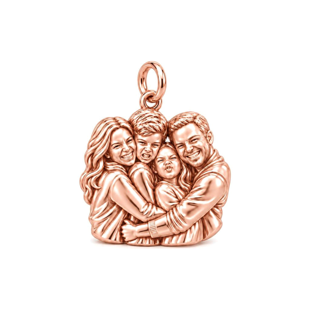 Family Happy Moment Charm Bracelet – Personalized Mom Gift – rose gold charm, front view