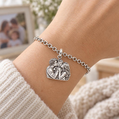 Family Is Where Love Begins Charm Bracelet Set – worn / in use