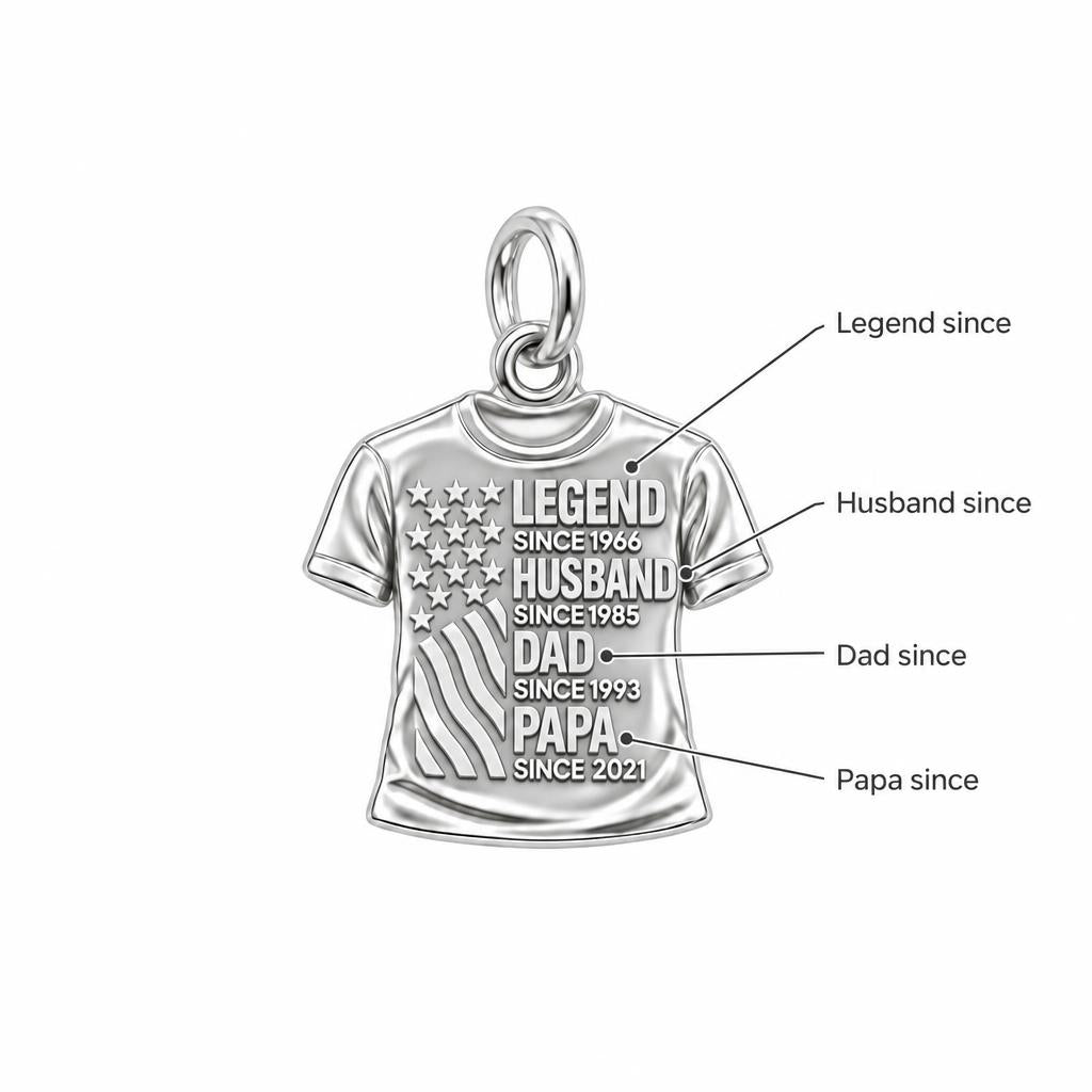 Family Legacy Tee Charm Bracelet – Personalized Papa Gift – personalization guide