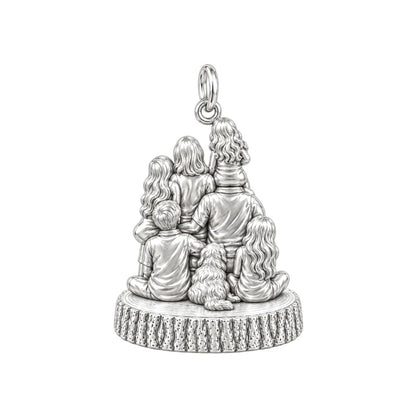 Family Portrait Charm Bracelet – Personalized Mom Gift – back of the charm, engraving area