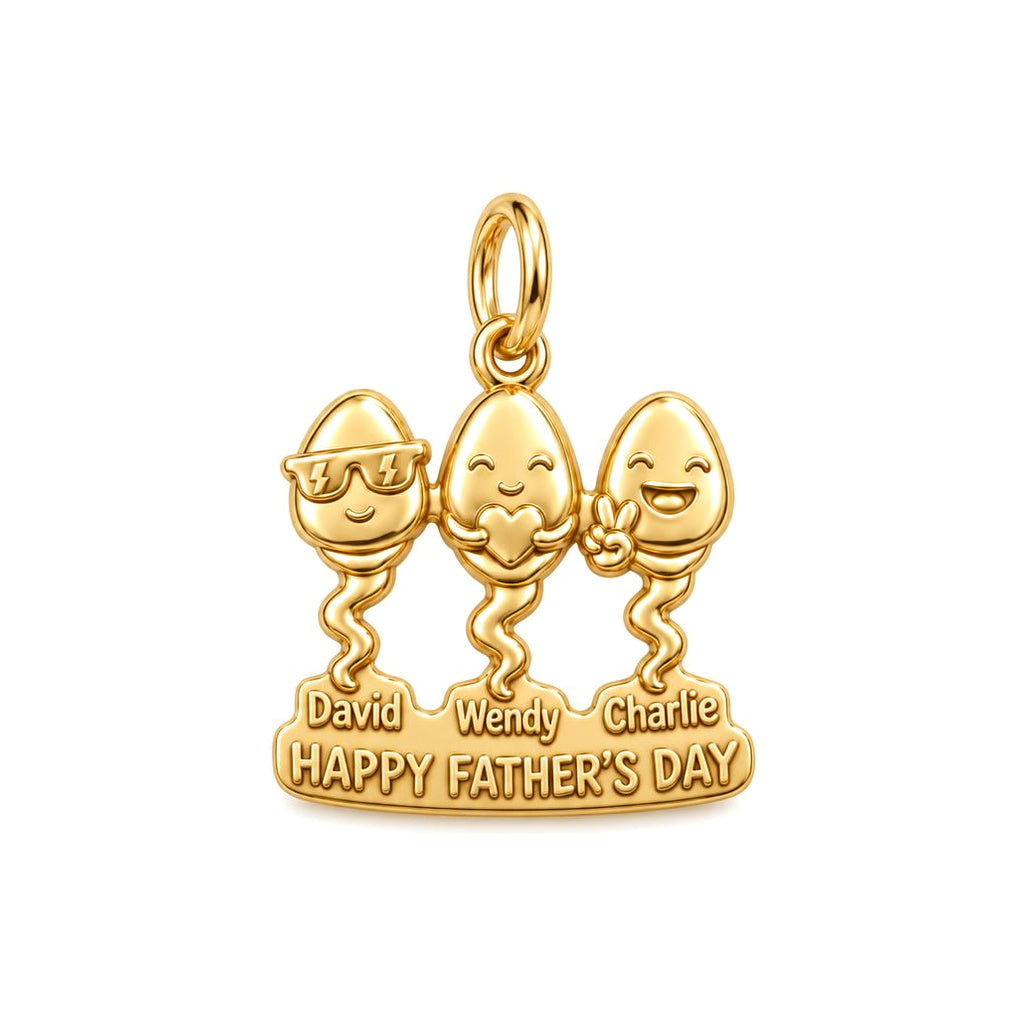 Fastest Swimmers Charm Bracelet – Personalized Dad Gift – 18K gold plated 3 cm charm, front view