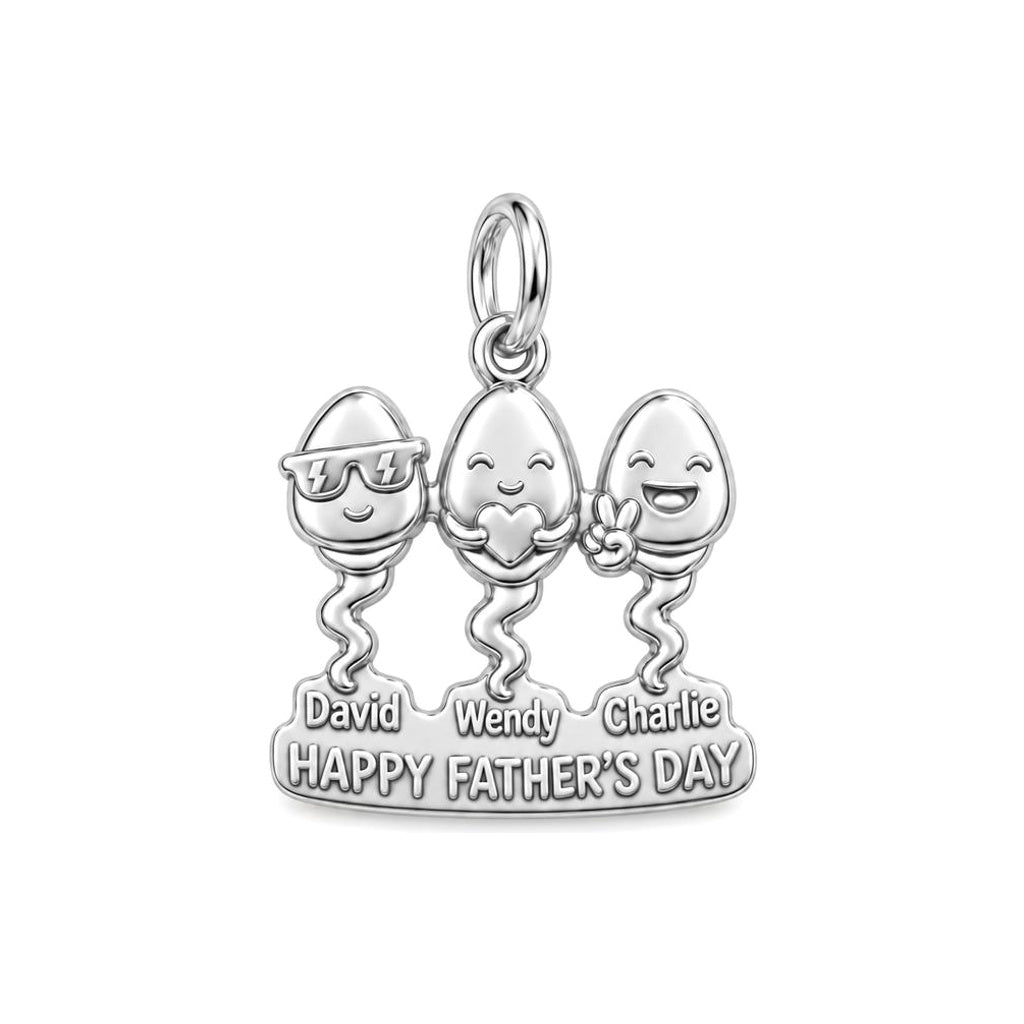 Fastest Swimmers Charm Bracelet – Personalized Dad Gift – silver plated 3 cm charm, front view