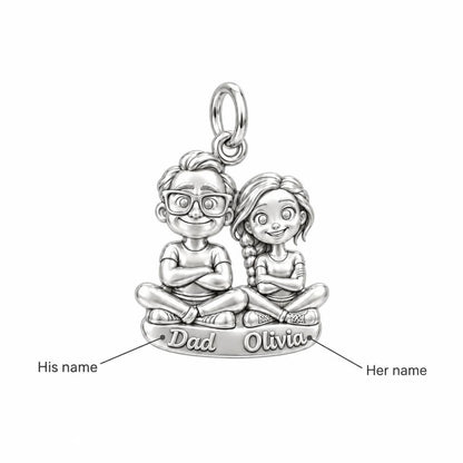 Father and Daughter Charm Bracelet – Personalized Couple Gift – personalization guide