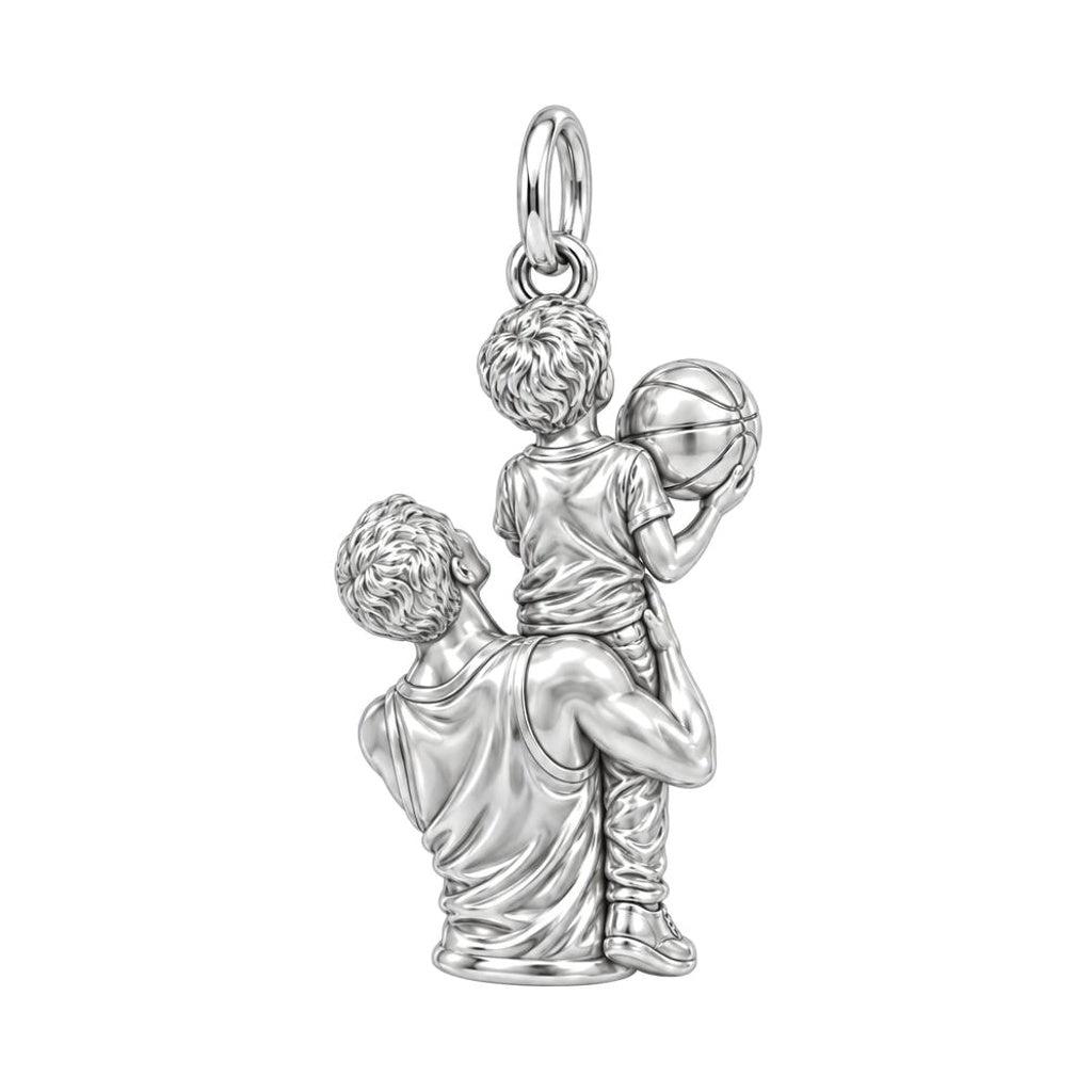 Father and Son Basketball Charm Bracelet – Personalized Dad Gift – back of the charm, engraving area