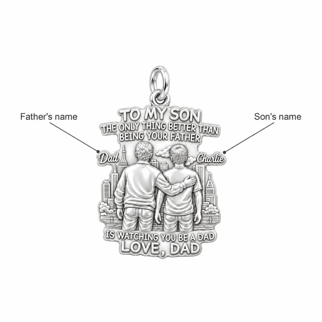 Father and Son Cityscape Charm Bracelet – Personalized Dad Gift – personalization guide