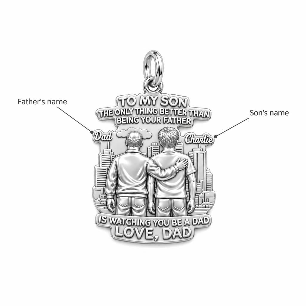 Father and Son Cityscape Charm Bracelet – Personalized Son Gift – personalization guide