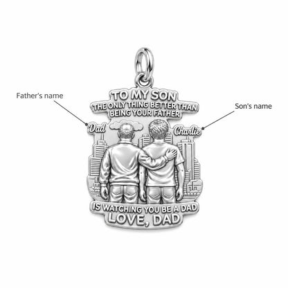 Father and Son Cityscape Charm Bracelet – Personalized Son Gift – personalization guide