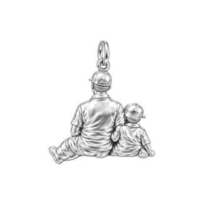Father and Son Golfing Charm Bracelet – Personalized Dad Gift – back of the charm, engraving area