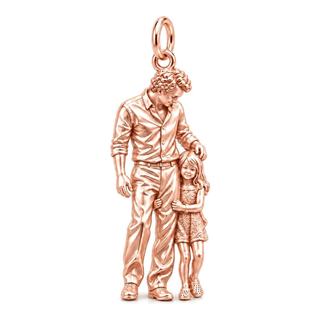 Father's Gentle Guidance Charm Bracelet – Personalized Dad Gift – rose gold charm, front view