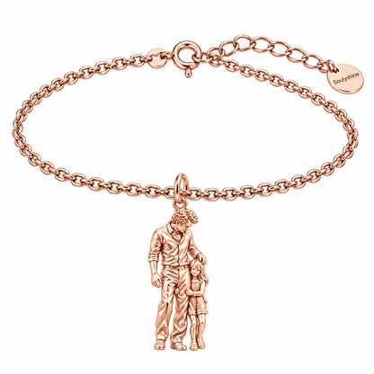Father's Gentle Guidance Charm Bracelet Set – rose gold, front view