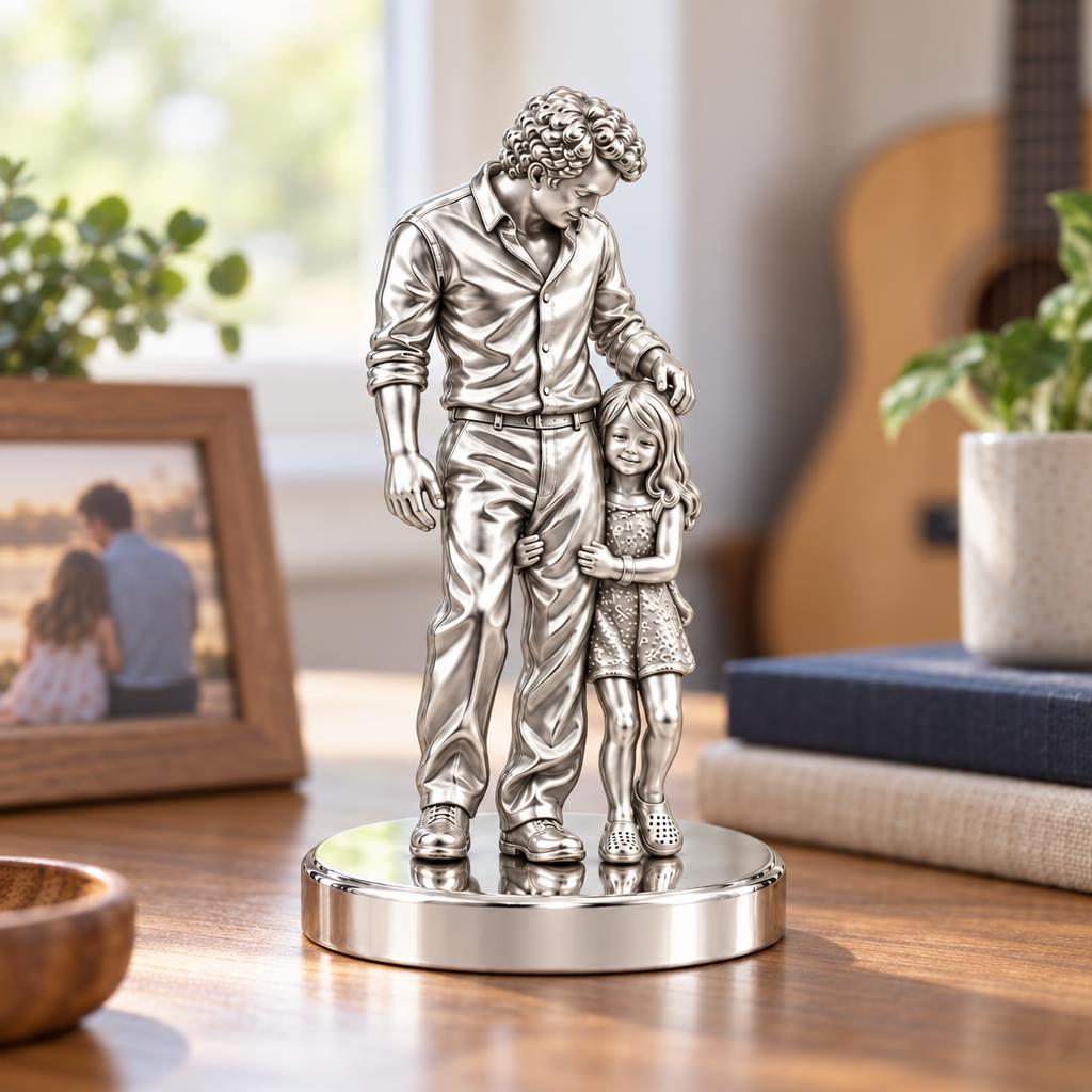 Father's Gentle Guidance Keepsake Plaque – worn / in use
