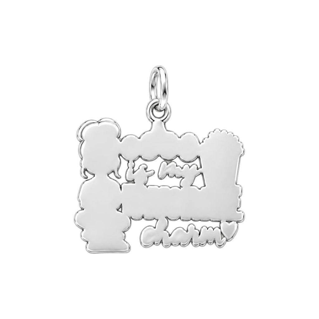 Favorite Cozy Night Charm Bracelet – Personalized Bestie Gift – back of the charm, engraving area