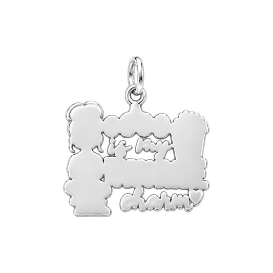 Favorite Cozy Night Charm Bracelet – Personalized Bestie Gift – back of the charm, engraving area