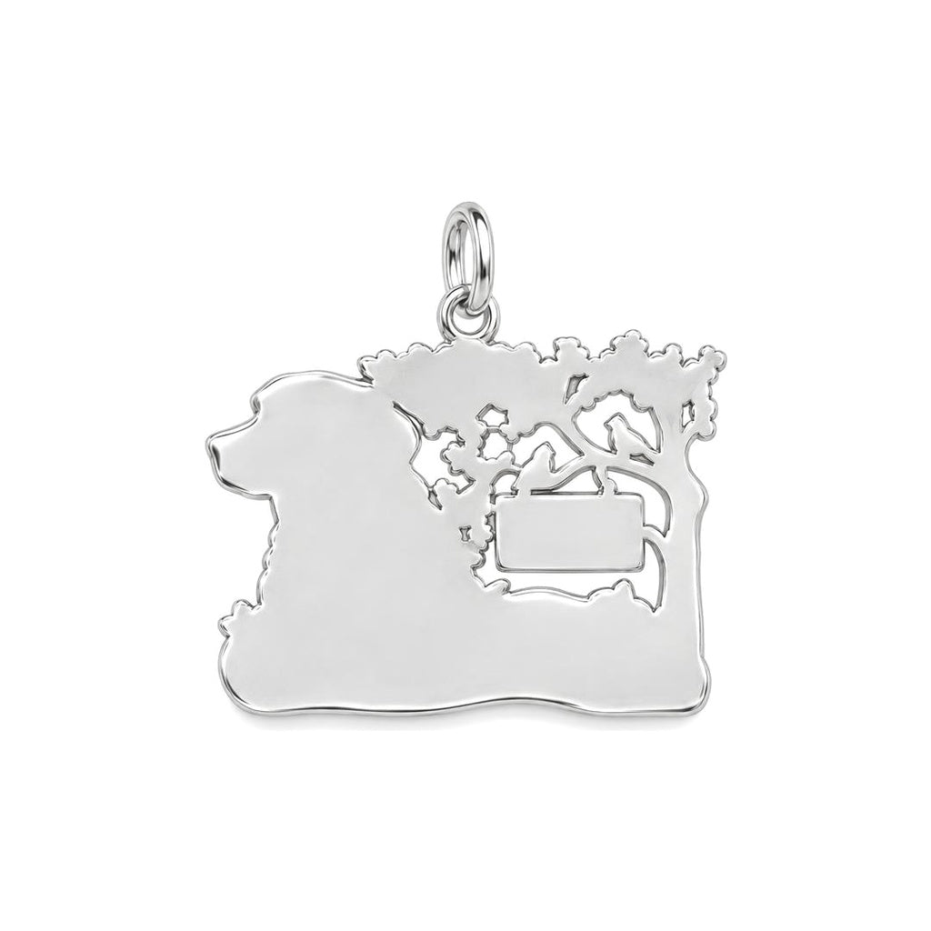 Favorite Hello Pet Memorial Charm Bracelet – Personalized Gift – back of the charm, engraving area