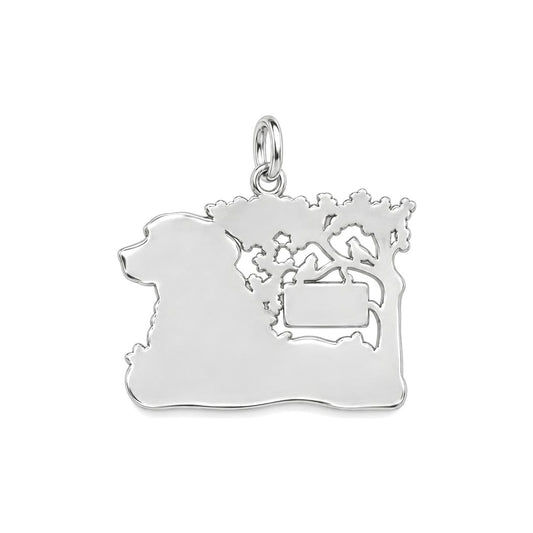 Favorite Hello Pet Memorial Charm Bracelet – Personalized Gift – back of the charm, engraving area