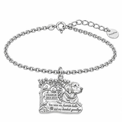 Favorite Hello Pet Memorial Charm Bracelet Set – silver, front view