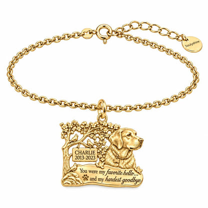 Favorite Hello Pet Memorial Charm Bracelet Set – 18K gold, front view
