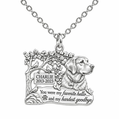 Favorite Hello Pet Memorial Charm Necklace Set – silver, front view