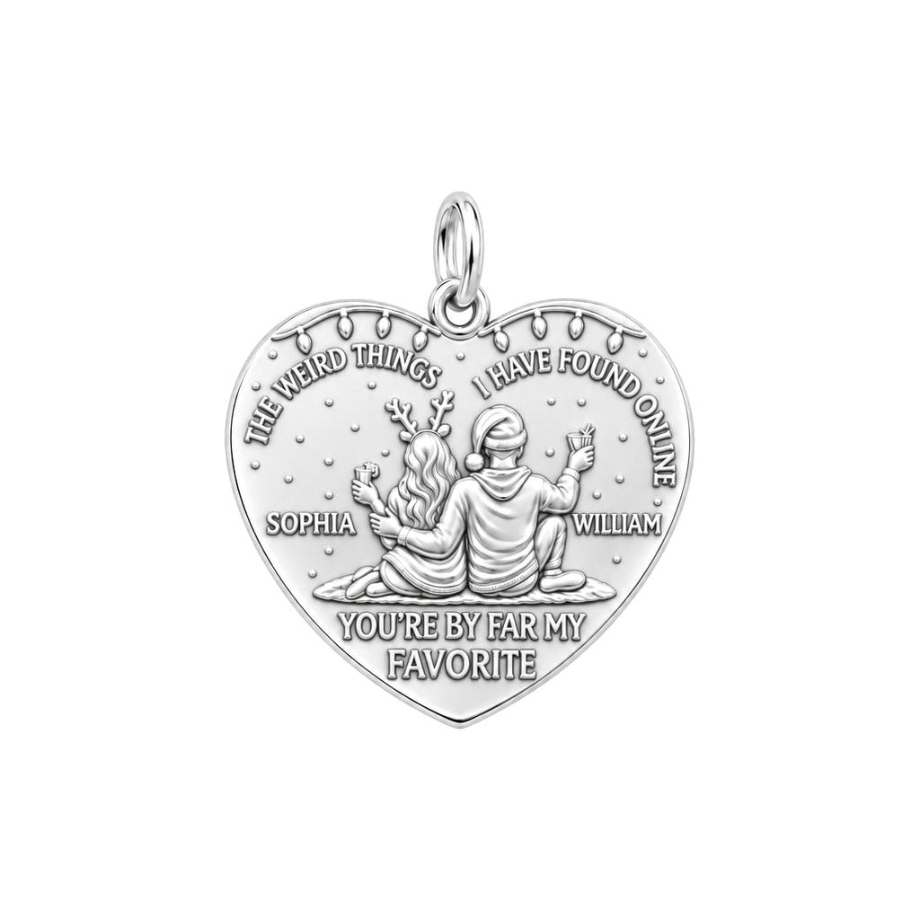 Favorite Online Find Charm Bracelet – Personalized Couple Gift – silver plated 3 cm charm, front view
